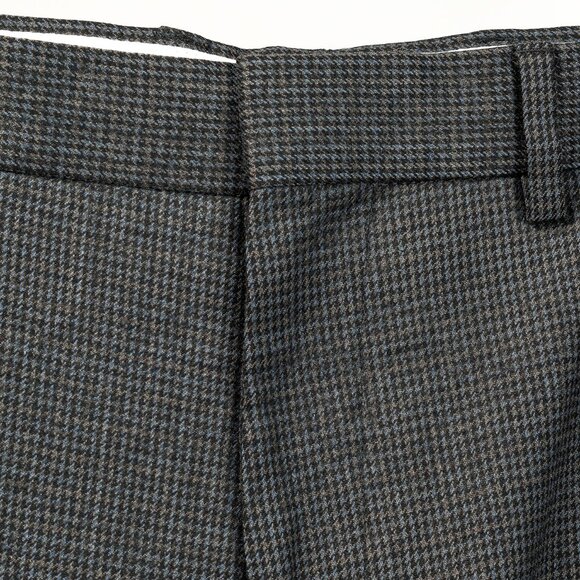 PS Paul Smith Grey & Blue Check Wool-Suiting Tapered Trousers - Picture 4 of 10